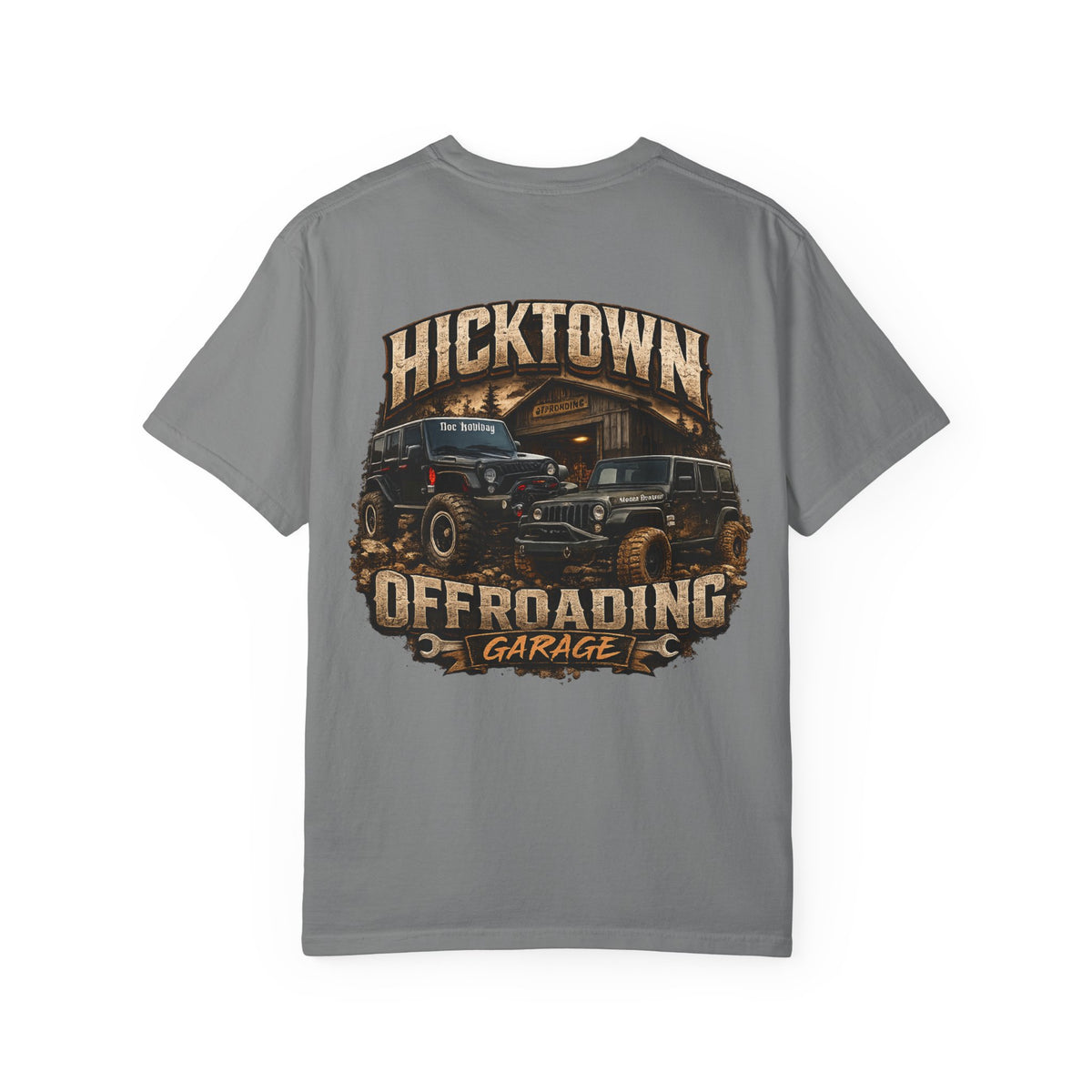 Hicktown Offroading Garage T-Shirt featuring Doc Holliday and Monkey Business