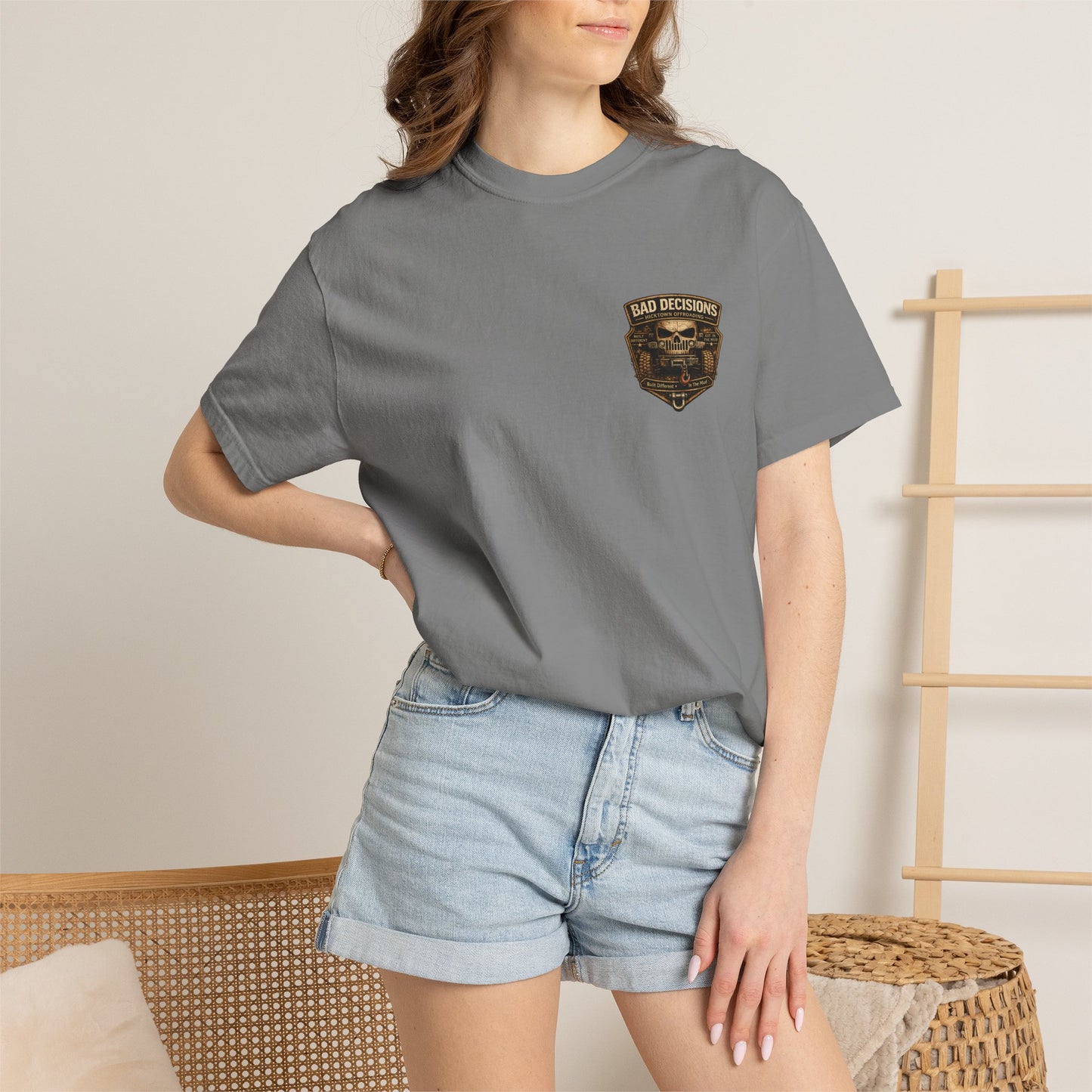 Bad Decisions Offroad T-Shirt — 'Mud • Mayhem • Memories' Jeep Skull Graphic