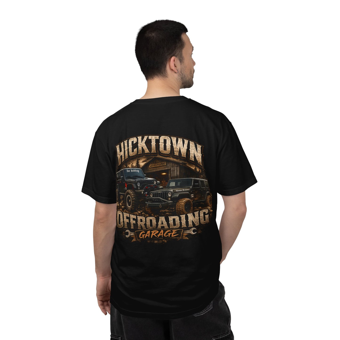 Hicktown Offroading Garage T-Shirt featuring Doc Holliday and Monkey Business