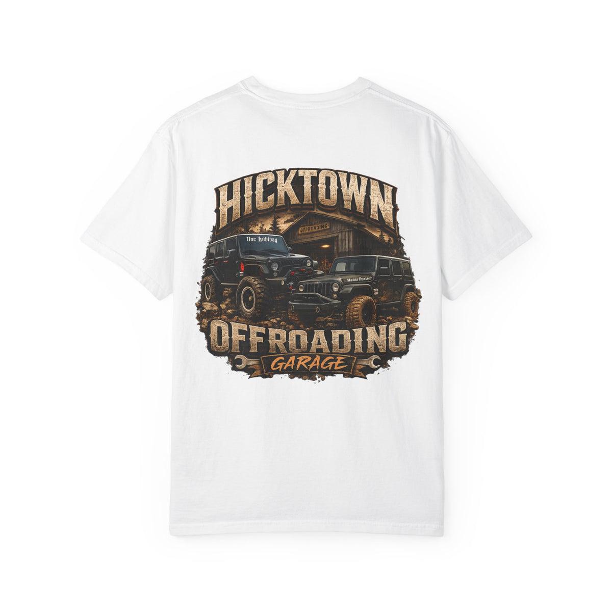 Hicktown Offroading Garage T-Shirt featuring Doc Holliday and Monkey Business