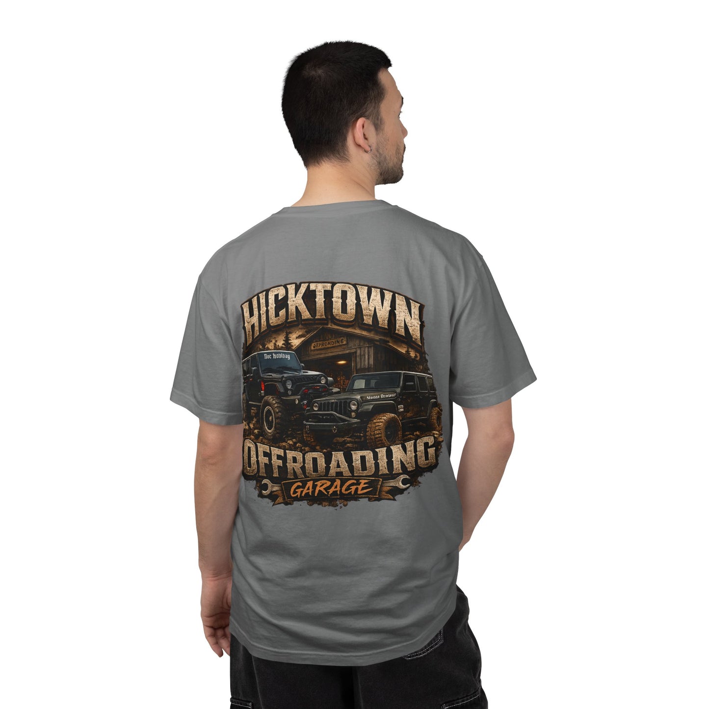 Hicktown Offroading Garage T-Shirt featuring Doc Holliday and Monkey Business