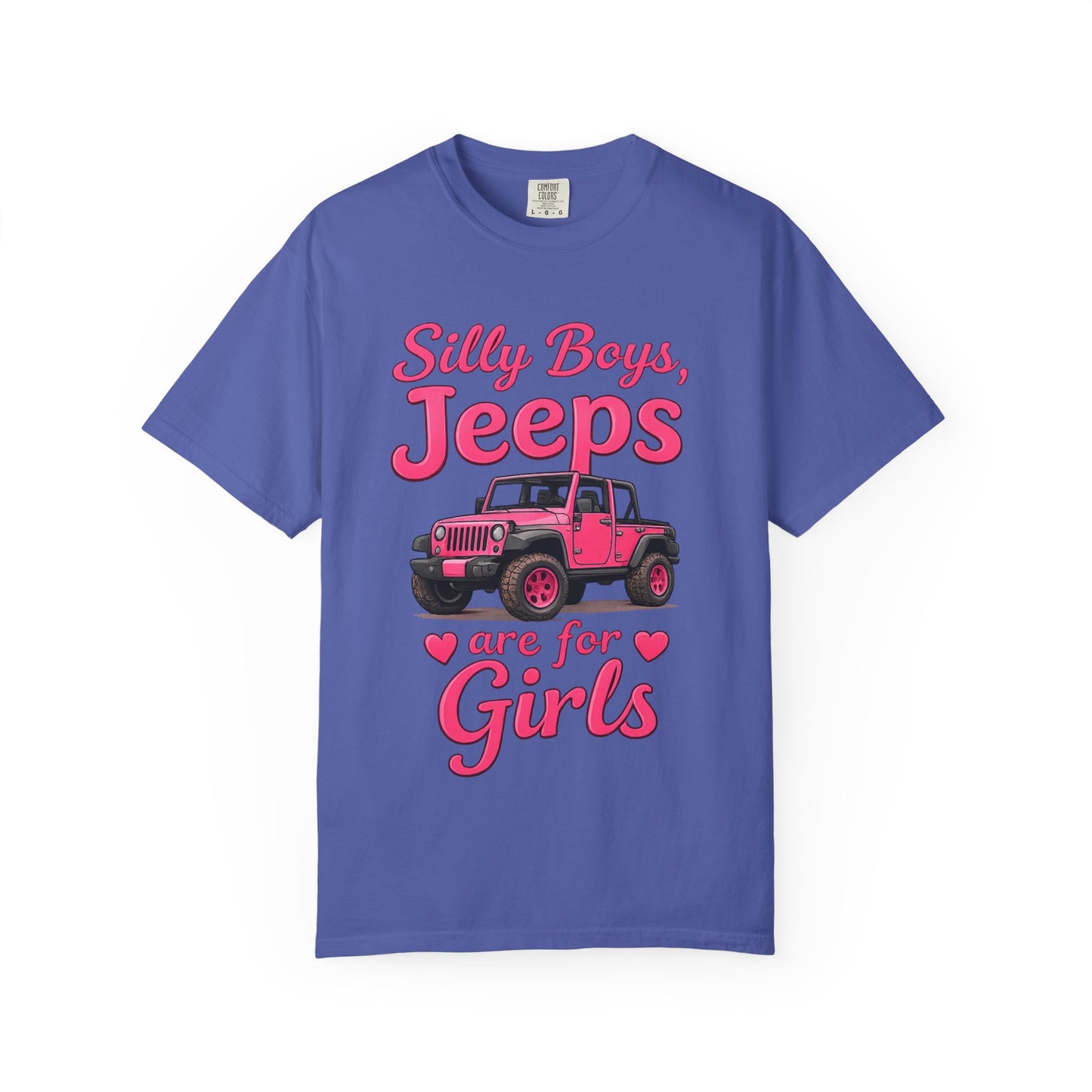 Silly Boys Jeeps Are For Girls T-Shirt — Pink Jeep Graphic Tee