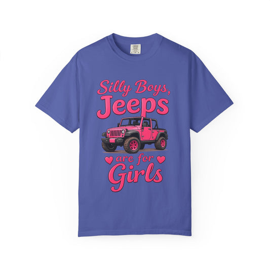Silly Boys Jeeps Are For Girls T-Shirt — Pink Jeep Graphic Tee