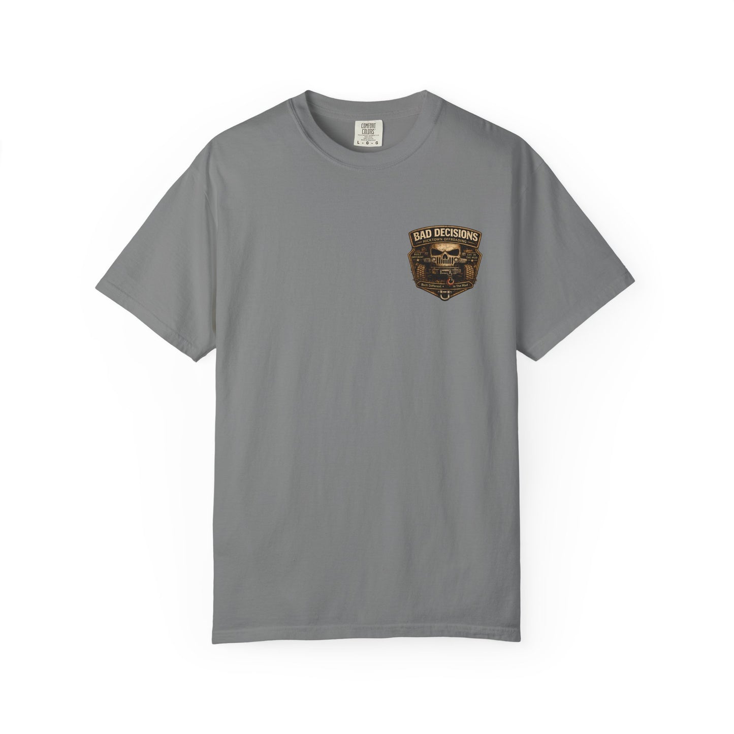 Bad Decisions Offroad T-Shirt — 'Mud • Mayhem • Memories' Jeep Skull Graphic